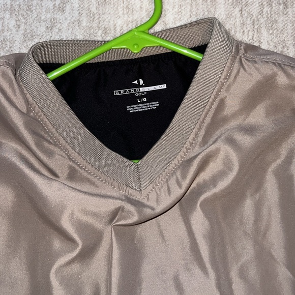 Grand Slam Jacket Adult Large Tan Khaki Windbreaker - Picture 2 of 3